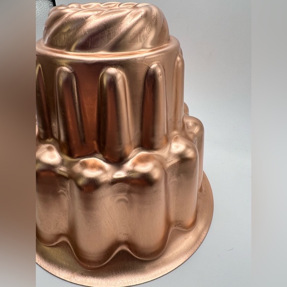 Vintage Retro Copper Cake Pan Baking Dish Jell-O Mold Kitchen Wall Decor Tower - Picture 6 of 8